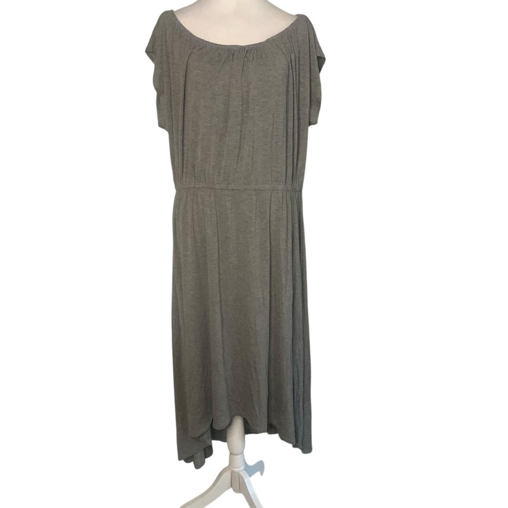 NWT Lane Bryant Gray 18/20 Elastic Waist Casual Comfy Hi-Lo Midi/Maxi Dress